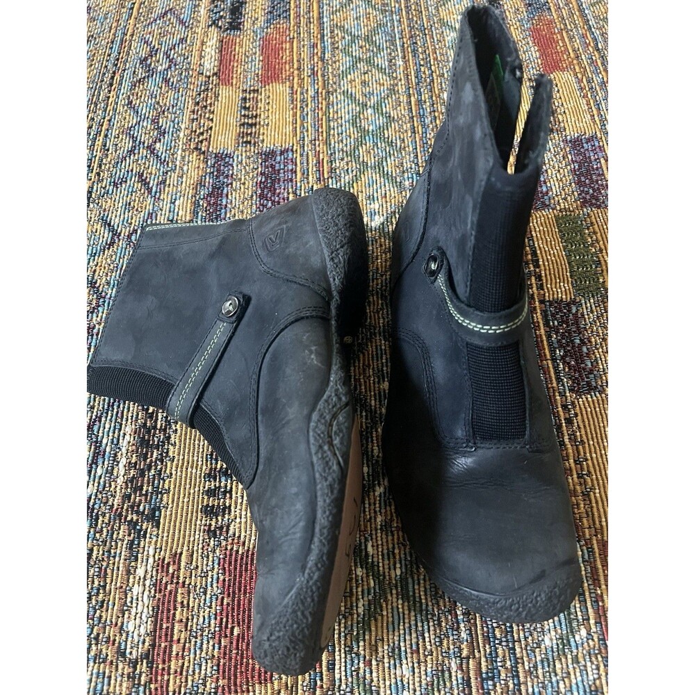 Keen Women's Chelsea Black Waterproof Leather Pull-On Boots Size 8.5 /39 - Picture 1 of 5